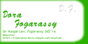 dora fogarassy business card